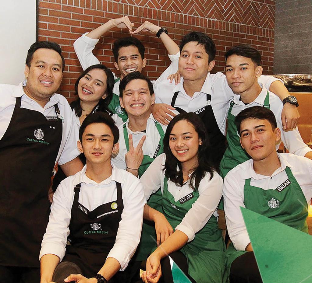 Ilustrasi komunitas dan tim perusahaan berkumpul di coffeehouse